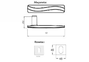 Fechadura Roseta Quadrada Cromado WC - Haga