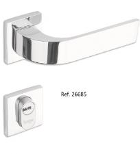 Fechadura Roseta Quadrada Cromada WC - Haga