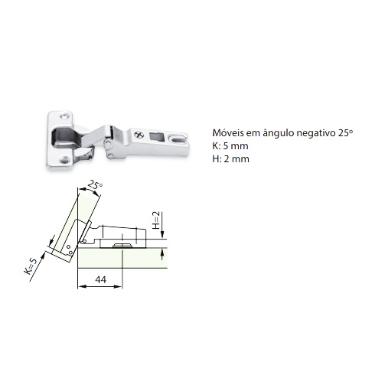 Dobradi�a 25 Graus Angulo Negativo - FGVTN