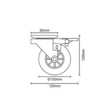 Rodizio Transparente Com Freio 100mm