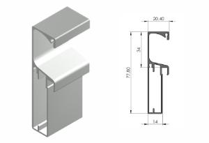 Perfil Aluxa Alx-065/1260 Inox Com 03MT