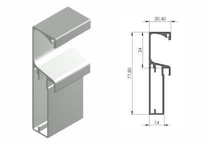 Perfil Aluxa Alx-065/1260 Inox Com 03MT