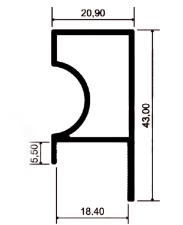 Perfil Pux Pauma 5013 18mm C/ 06mt