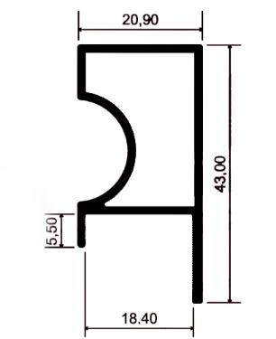 Perfil Pux Pauma 5013 18mm C/ 06mt