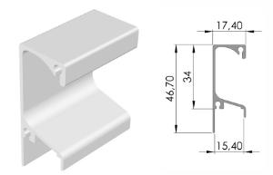 Perfil Aluxa Pux Grap Champagne 15mm Alx-027 C/ 6MT