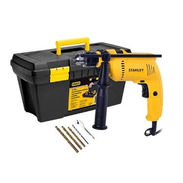 Kit Furadeira Impacto Com Caixa 19'' + 5 Brocas Stanley