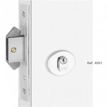 Fechadura Asa de Avi�o Roseta Redonda Cromado Externa - Haga