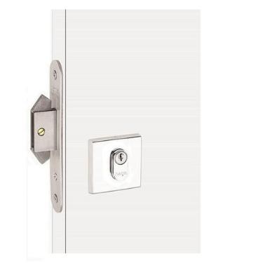 Fechadura Asa de Avi�o Roseta Redonda Escovado Externa - Haga