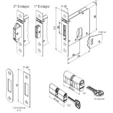 Fechadura Asa de Avi�o Roseta Quadrada Escovado WC - Haga