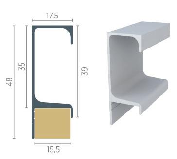 Perfil Rometal Pux P/ Porta 15mm RM-087 C/ 06MT
