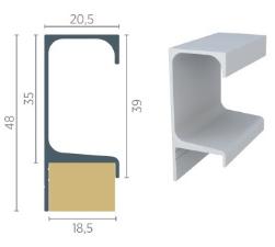 Perfil Rometal Pux Preto 18mm Rm-086 (GRAP) C/ 06MT