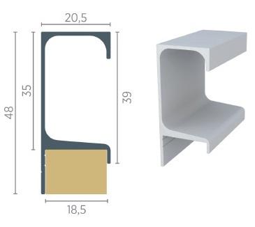 Perfil Rometal Pux Preto 18mm Rm-086 (GRAP) C/ 06MT
