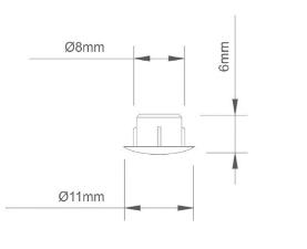 Tapa Furo 08mm Branco
