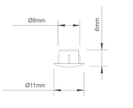 Tapa Furo 08mm Marrom