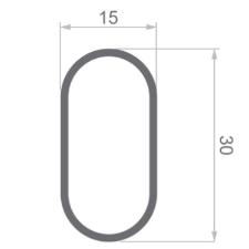 Tubo Cabideiro Oblongo Cromado