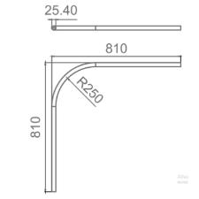 Tubo Cabideiro Redondo Curvo Cromado