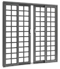 Porta de Correr Central Romana 2,00m x 2,15m Mix A�o Forte