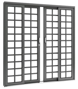 Porta de Correr Central Romana 2,00m x 2,15m Mix A�o Forte