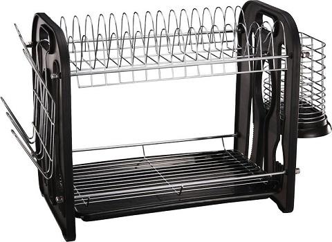 Escorredor de Lou�as Preto 2 Andares 16 Pratos Maggiore - Mor