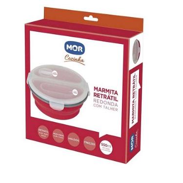 Marmita Retr�til Redonda com Talher Mor