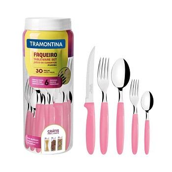 Faqueiro Inox 30 pe�as Ipanema Rosa Tramontina
