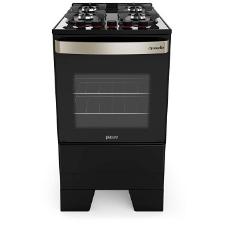 Fog�o Mueller 4 bocas Piacere Vetro Preto Fosco com mesa de vidro