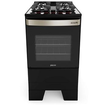 Fog�o Mueller 4 bocas Piacere Vetro Preto Fosco com mesa de vidro