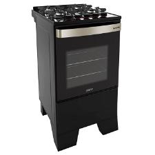 Fog�o Mueller 4 bocas Piacere Vetro Preto Fosco com mesa de vidro