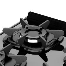 Fog�o Mueller 4 bocas Piacere Vetro Preto Fosco com mesa de vidro