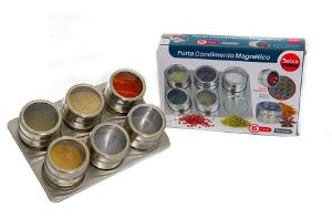 Porta Condimento Magnetico Inox 6 pe�as Dolce Home