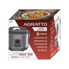 Panela El�trica Arroz e Legumes Inox 10 X�caras Visor de Vidro Agratto PAI10X