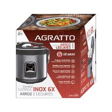 Panela El�trica Arroz e Legumes Inox 6 X�caras Visor de Vidro Agratto PAI6X