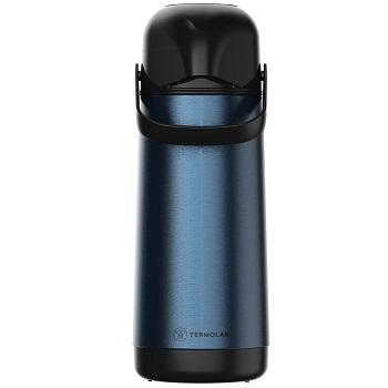 Garrafa T�rmica Termolar L�mina 1 Litro Inox Azul Royal