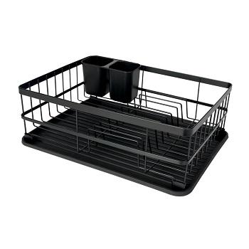 Escorredor de Lou�a 9 Pratos Preto Fosco