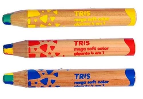 L�pis De Cor Soft Color Jumbo Rainbow 4 Em 1 Tris