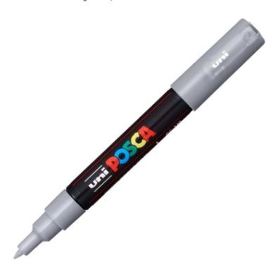 Caneta Posca PC-1M Prata  Uni-Ball