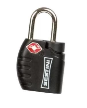 Cadeado Sestini TSA com Chave Preto