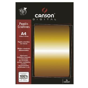 PAPEL CANSON DIGTAL A4 300G 15FOLHAS AMARELO OURO METAL 8813