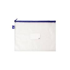 Pasta Z�per Flex�vel com Costura - Transparente AZUL 285x395mm Yes