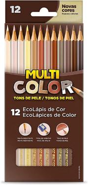 L�pis De Cor Ecol�pis Tons De Pele - 12 Cores - Multi Color