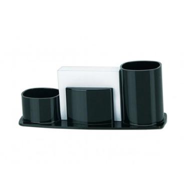 PORTA LAPIS / LEMBRETE / CLIPS MILLENIUM PRETO+ BLOCO 200 FOLHAS ACRIMET