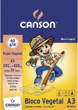 Bloco Vegetal Escolar 60 G/M� Com 50 Folhas Formato A3 Canson