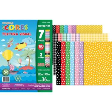 Bloco Ecocores Novaprint Textura Visual 4 180g 36 Folhas
