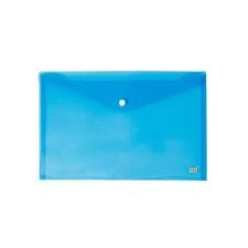 Pasta com Bot�o Horizontal Of�cio - Transparente AZUL