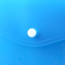 Pasta com Bot�o Horizontal Of�cio - Transparente AZUL