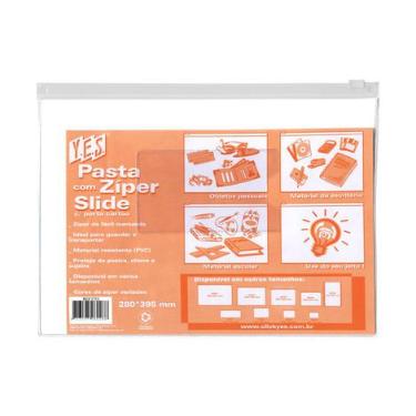 Pasta Z�per Slide com Porta Cart�o CRISTAL