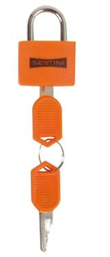 Cadeado com Chave Laranja 2 UNIDADES