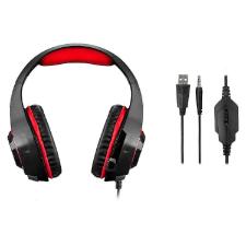 Headset Gamer Warrior Rama P3+USB Stereo Adaptador P2 LED Vermelho - PH219