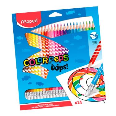 L�pis de Cor Maped Color Peps Oops Apag�vel com 24 Cores