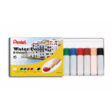 Tinta Aquarela Base D''AGUA c/8 Cores REF.HTP-8B PENTEL